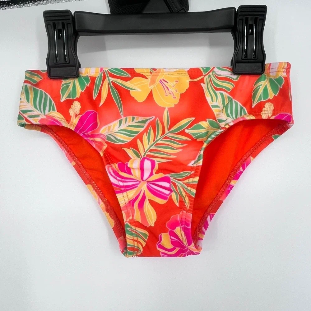 NWT Wonder Nation‎ Girls 4T Tankini Swimsuit Set Tropical Floral Pink Glowstick